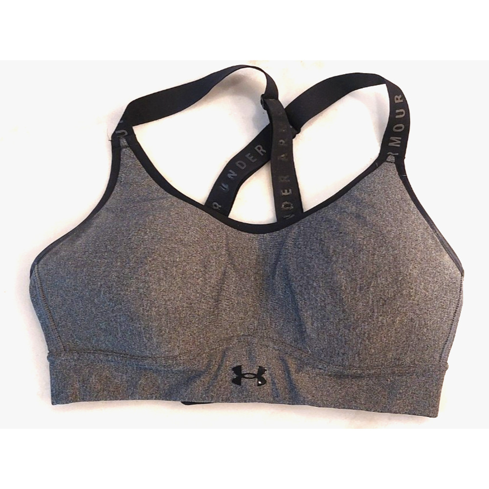 Under Armour Women’s Crossback Sports Bra Gray Convertible Fitted Molded Cups XS
